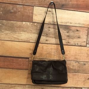 Kate Spade Fold Over Brown Leather Bag